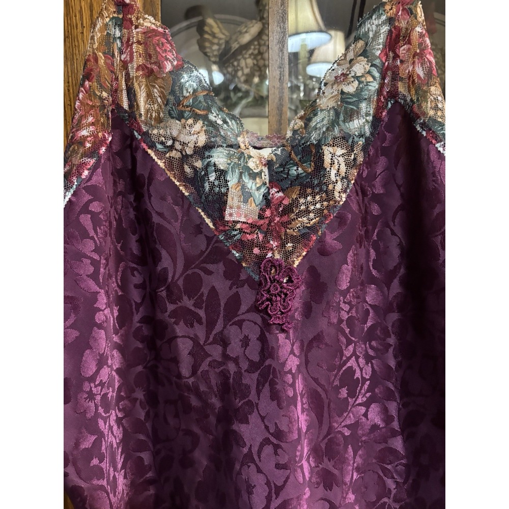Vintage Wendy Ann Baby Doll Lacey Lingerie Purple Floral Sexy Feminine - Picture 4 of 7